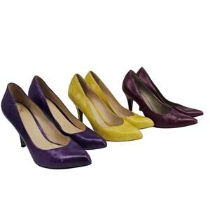 Lot of 3 Noe Distressed Leather Pumps Court Shoes 4" Stiletto EU 39-40 US 8.5-10